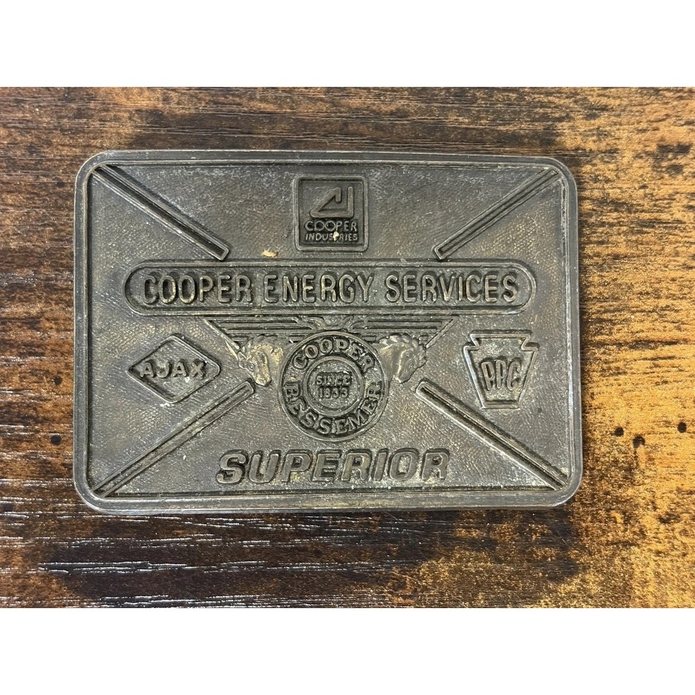 Vintage Cooper Bessemer Energy Services Superior Belt Buckle Ajax PPC Oil‎ by RJ